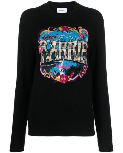 Barrie Patterned-intarsia Sweatshirt - Black