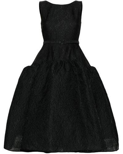 Huishan Zhang Audrey Crinkled Midi Dress - Black