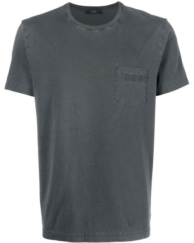 Fay Logo-print Short-sleeve T-shirt - Grey