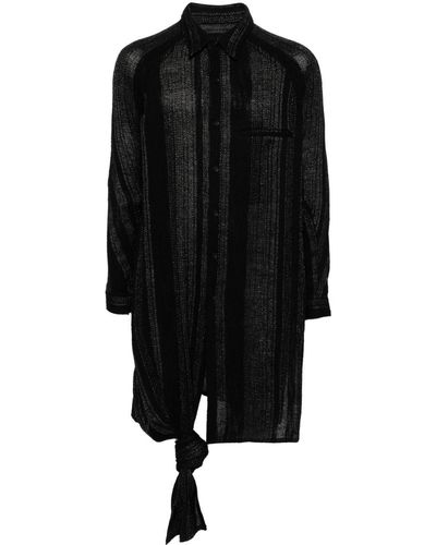 Yohji Yamamoto Camisa a rayas - Negro