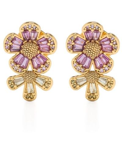 Kate Spade Fleurette Double Oorbellen Met Studs - Roze