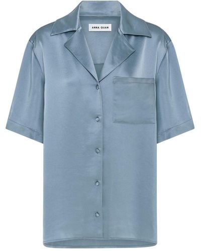 Anna Quan Mason Satin Shirt - Blue