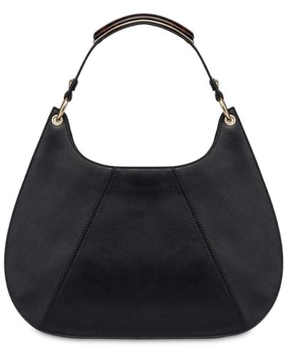 Alberta Ferretti Handle Gem Leather Tote Bag - Black