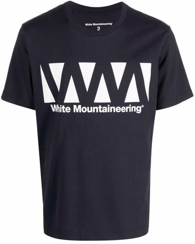 White Mountaineering Logo-print Cotton T-shirt - Blue