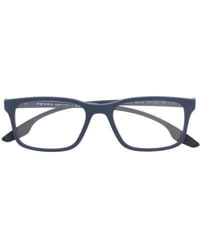 Prada プラダ・アイウェア Ps01lv スクエア眼鏡フレーム - ブルー
