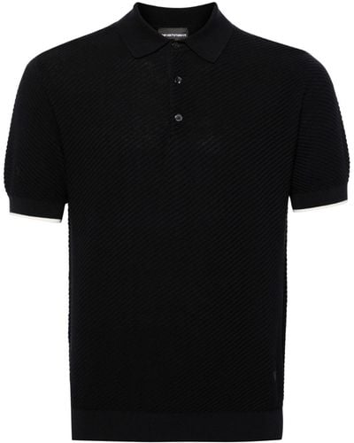 Emporio Armani ロゴ ポロシャツ - ブラック