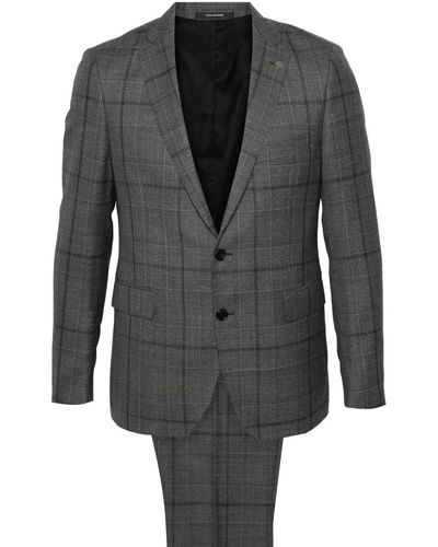 Tagliatore Plaid-check Pattern Suit - Grey