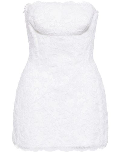 Ermanno Scervino Strapless Lace Minidress - White