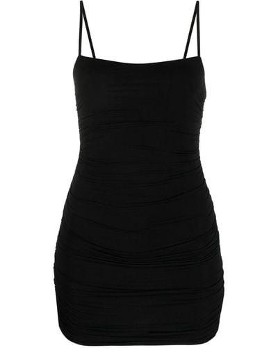 Wardrobe NYC シャーリング スリップミニドレス - ブラック