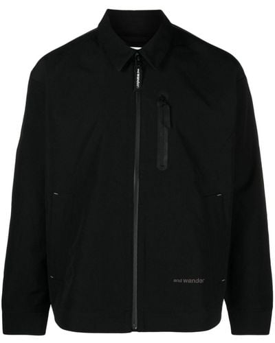 and wander Logo-embroidered Zip-fastening Jacket - Black