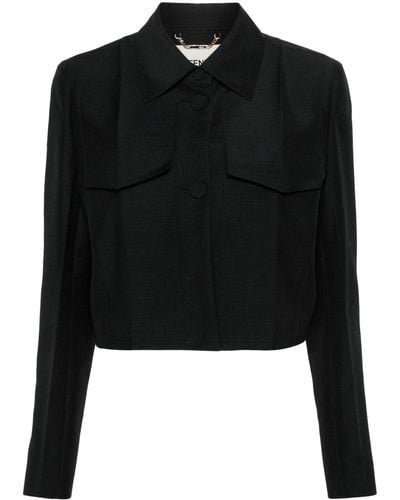 Fendi Tailored Cropped Blazer - Black