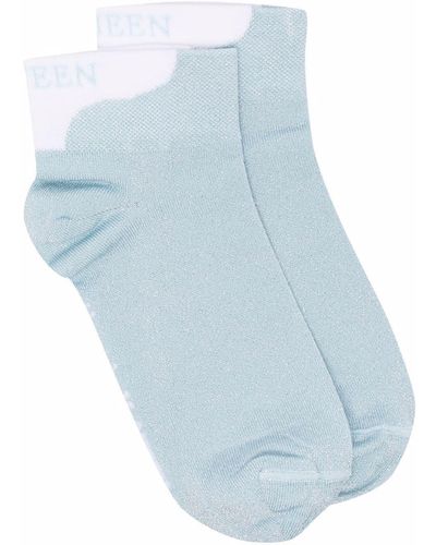 Alexander McQueen Tweekleurige Sokken - Blauw