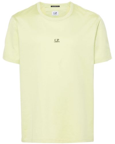 C.P. Company Katoenen T-shirt Met Logoprint - Geel