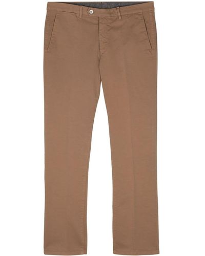 Corneliani Pantalones chinos ajustados de talle medio - Marrón