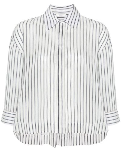Peserico Stripe-pattern shirt - Weiß