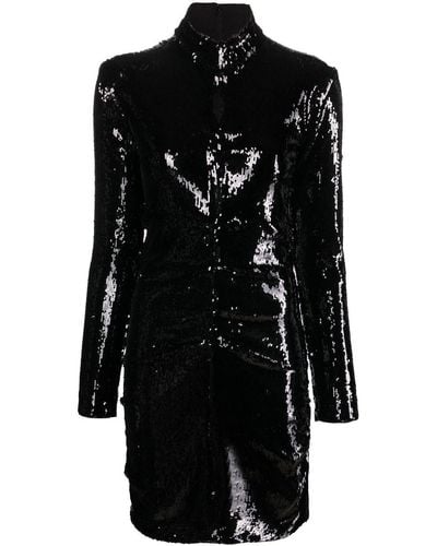 Isabel Marant Long-sleeve Sequin-embellished Dress - Black