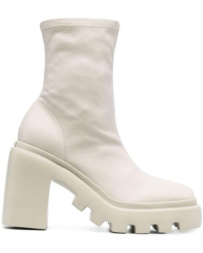 Vic Matié 110mm Ankle Leather Boots - White