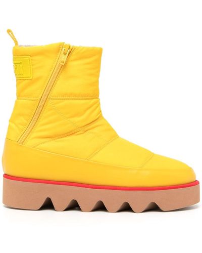 MSGM Padded Ankle Boots - Yellow
