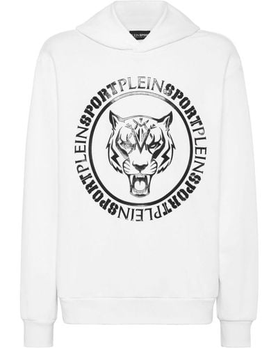 Philipp Plein Carbon Tiger Cotton-blend Hoodie - Grey