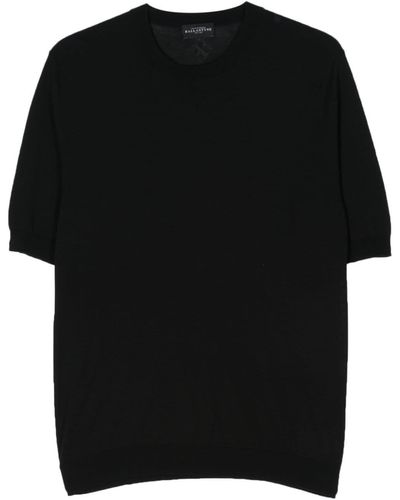 Ballantyne Knitted Cotton T-shirt - Black