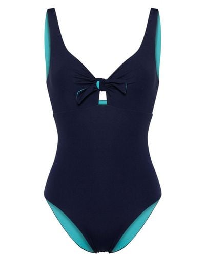 Fisico Reversible Lace-up Swimsuit - Blue