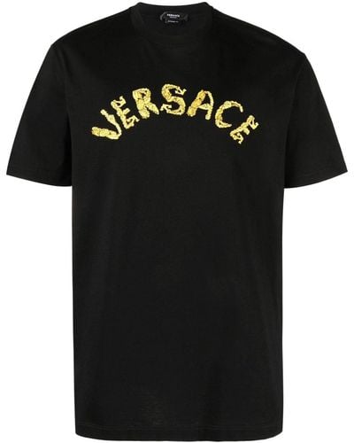 Versace Muschel Barock T -Shirt - Schwarz