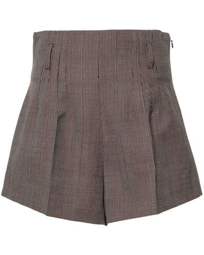 Prada Pantalones cortos de vestir de talle alto - Marrón
