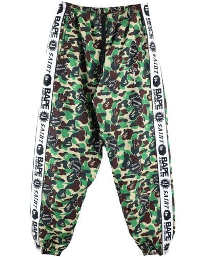SAINT Mxxxxxx Pantalon de jogging à imprimé camouflage - Vert