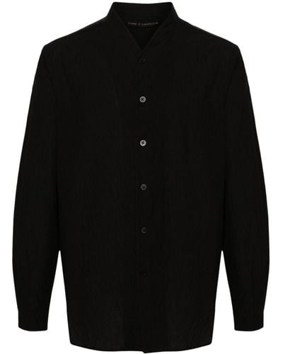Forme D'expression Crinkled-finish Cotton Shirt - Black