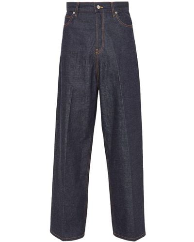 Ferragamo Denim Jeans Met Logopatch - Blauw