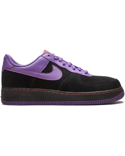 black and purple air force ones