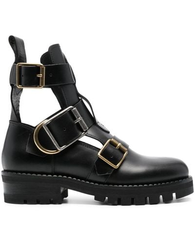 Vivienne Westwood Buckled Leather Ankle Boots - Black