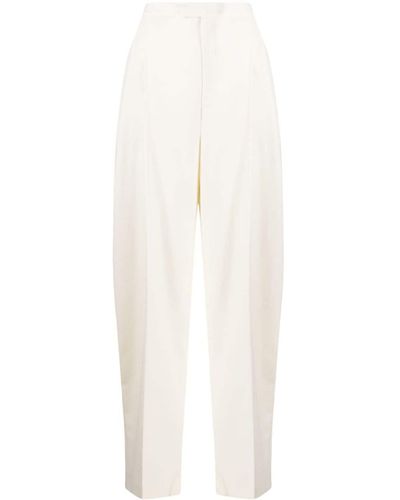 ANOUKI Wool-blend Wide-leg Pants - White