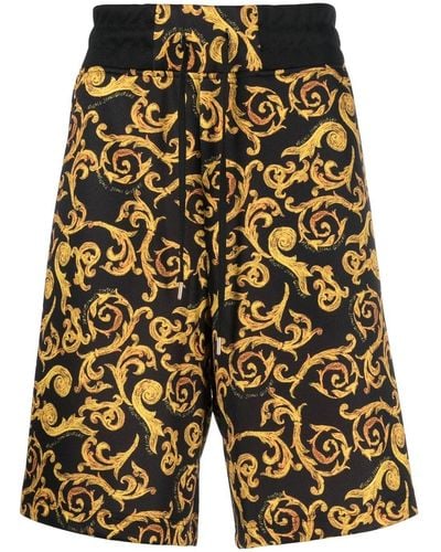 Versace Baroque-print Shorts - Yellow