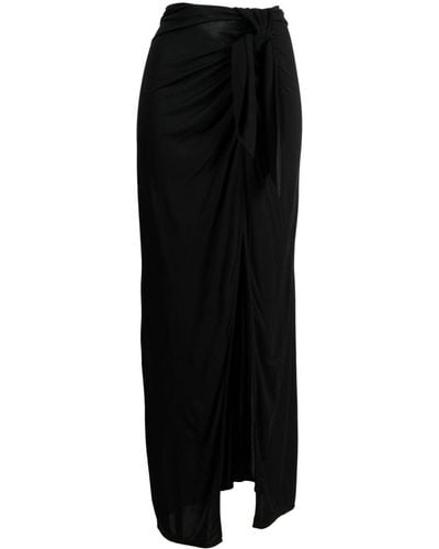 Moschino Jeans High-low Waist Front-slit Maxi Skirt - Black