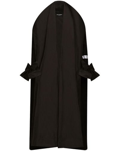Dolce & Gabbana Kim Dolce&gabbana Wool Bow-detail Overcoat - Black