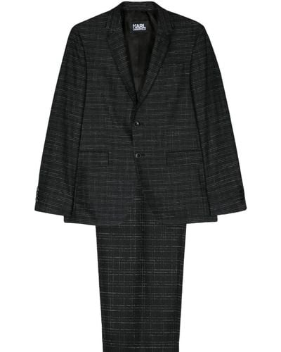 Karl Lagerfeld Checked Single-breasted Suit - Black