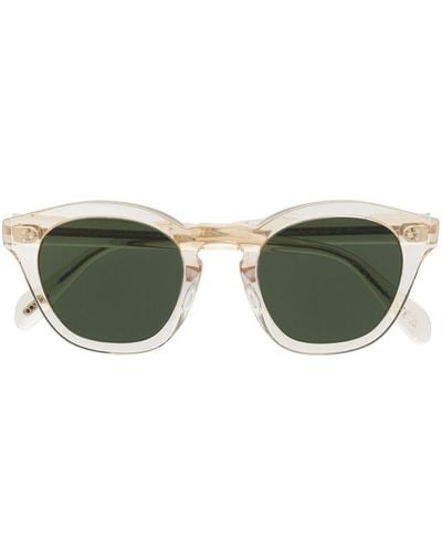Oliver Peoples Sonnenbrille mit rundem Gestell - Grün