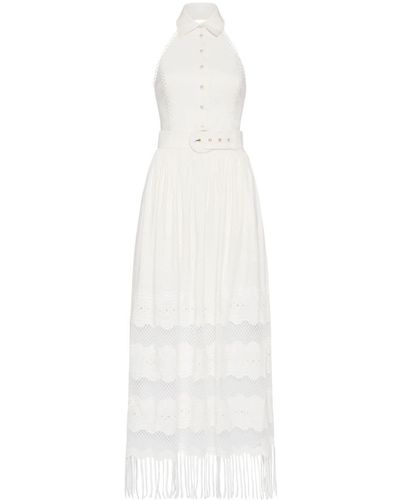 Rebecca Vallance Giovanni Halterneck Midi Dress - White