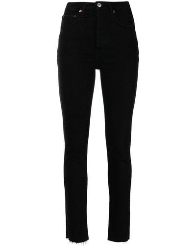 RE/DONE Skinny-Jeans mit hohem Bund - Schwarz