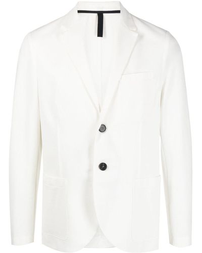 Harris Wharf London Blazer en coton à simple boutonnage - Blanc