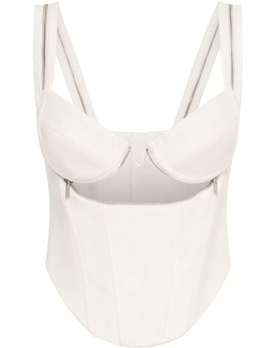 Dion Lee Paneled Zipped Bustier Top - White