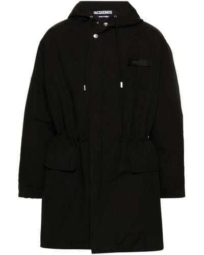 Jacquemus La Parka Marrone Hooded Coat - Black