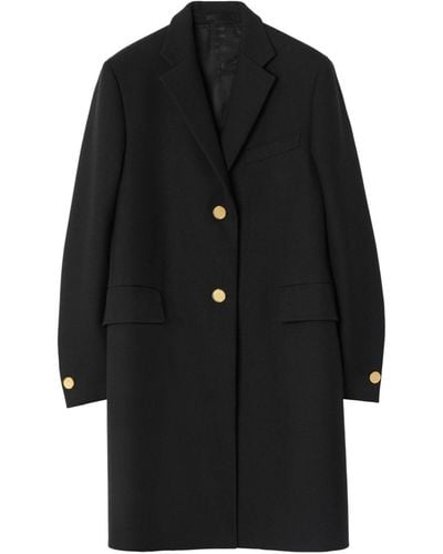 Burberry Button-down Single-breasted Coat - Black