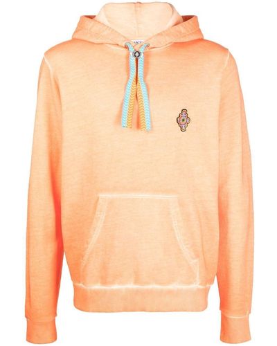 Marcelo Burlon Hoodie mit Logo-Stickerei - Orange