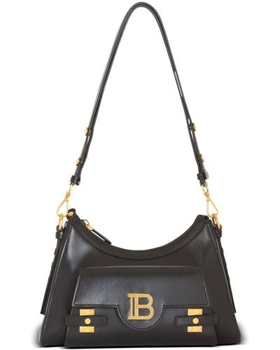 Balmain B-buzz Leather Shoulder Bag - Black