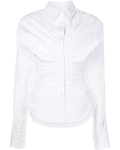 Alexander Wang Camisa con fajín fruncido - Blanco