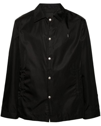 Givenchy Chemise en jersey technique à plaque logo - Noir