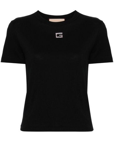 Gucci Crystal-embellished Logo Cotton T-shirt - Black