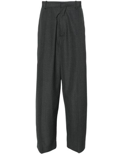 Acne Studios Pinstriped Wide-leg Tailored Trousers - Grey